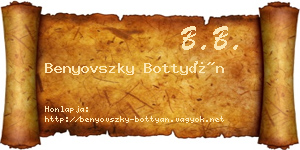 Benyovszky Bottyán névjegykártya